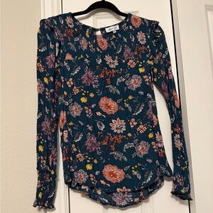 Grace & Lace Floral Blouse - Teal and Multicolor